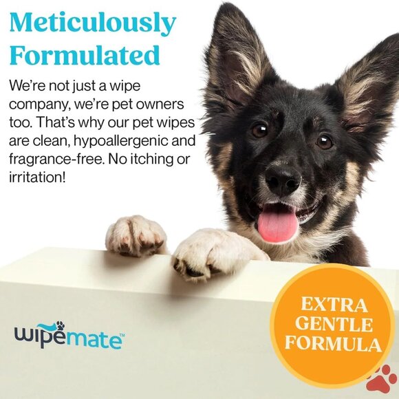 Wipemate Gentle Hypoallergenic Pet Grooming Wipes 400 Ct Unscented - Picture 4 of 6